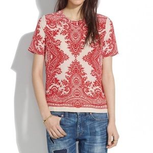 Madewell Res Silk Tee in Paisley Loop